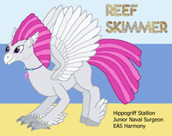 Size: 1128x892 | Tagged: safe, artist:stargliderx, oc, oc only, oc:reef skimmer, classical hippogriff, hippogriff, fanfic:expedition to cloudbreak islands, hippogriff oc, male, solo, stallion