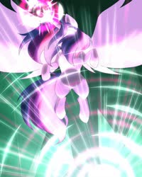 Size: 1280x1600 | Tagged: safe, artist:icycrystalchan, twilight sparkle, alicorn, pony, g4, female, glowing eyes, glowing horn, horn, large wings, magic, mare, solo, twilight sparkle (alicorn), wings
