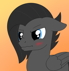 Size: 1226x1269 | Tagged: safe, artist:dyonys, oc, oc:tanner, pegasus, pony, angry, blushing, male, one ear down, stallion