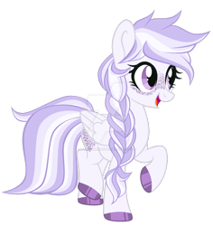 Size: 1280x1354 | Tagged: safe, artist:magicdarkart, oc, oc only, pegasus, pony, braid, deviantart watermark, female, freckles, mare, obtrusive watermark, open mouth, simple background, smiling, solo, transparent background, watermark