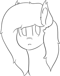 Size: 4517x5756 | Tagged: safe, artist:skylarpalette, oc, oc only, oc:skylar night, bat pony, pony, black and white, bust, grayscale, huh, looking back, monochrome, simple background, sketch, solo, white background