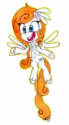 Size: 664x1199 | Tagged: safe, artist:shinycyan, oc, oc only, oc:swann aurora, pegasus, pony, g4.5, my little pony: pony life, female, mare, signature, simple background, solo, spread wings, traditional art, white background, wings