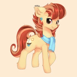 Size: 2048x2048 | Tagged: safe, artist:siripim111, aunt holiday, earth pony, pony, the last crusade, aunt holidorable, chest fluff, clothes, cute, ear fluff, female, high res, leg fluff, looking at you, mare, scarf, solo
