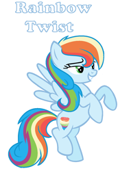 Size: 952x1268 | Tagged: safe, artist:soarindash10, oc, oc only, pegasus, pony, cutie mark, lidded eyes, multicolored hair, next generation, offspring, parent:rainbow dash, parent:soarin', parents:soarindash, pegasus oc, rainbow hair, rainbow tail, simple background, smiling, solo, upright, wings