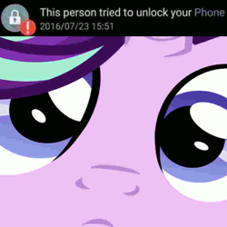 Size: 800x800 | Tagged: safe, starlight glimmer, pony, unicorn, g4, close up series, extreme close-up, female, meme, solo, this person tried to unlock your phone