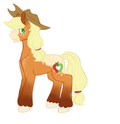 Size: 716x740 | Tagged: safe, artist:ask-pinkie-polkadot-pie, applejack, earth pony, pony, tumblr:ask-pinkie-polkadot-pie, g4, alternate design, colored hooves, female, simple background, solo, transparent background