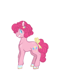 Size: 716x740 | Tagged: safe, artist:ask-pinkie-polkadot-pie, pinkie pie, earth pony, pony, tumblr:ask-pinkie-polkadot-pie, g4, bow, colored hooves, female, simple background, solo, tail bow, transparent background, younger