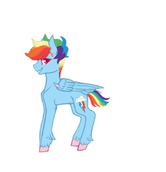 Size: 716x740 | Tagged: safe, artist:ask-pinkie-polkadot-pie, rainbow dash, pony, tumblr:ask-pinkie-polkadot-pie, g4, backwards cutie mark, colored hooves, female, simple background, solo, transparent background