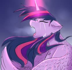 Size: 1024x988 | Tagged: safe, artist:nightmareescape2, twilight sparkle, alicorn, pony, g4, crying, female, sad, solo, twilight sparkle (alicorn)