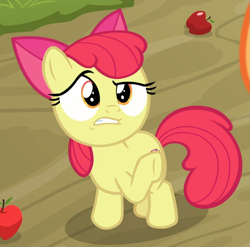 Size: 879x867 | Tagged: safe, screencap, apple bloom, earth pony, pony, g4, going to seed, cropped, female, solo