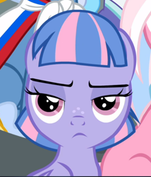 Size: 568x665 | Tagged: safe, screencap, wind sprint, pegasus, pony, common ground, g4, cropped, female, lidded eyes, solo, wind sprint is not amused