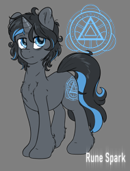 Size: 3800x5000 | Tagged: safe, artist:fluffyxai, oc, oc only, oc:rune spark, pony, unicorn, male, solo, stallion