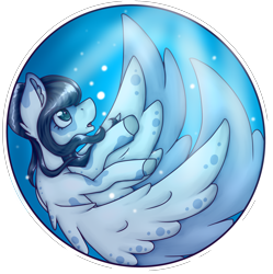 Size: 2212x2220 | Tagged: safe, artist:chazmazda, oc, oc only, oc:waterdot, pegasus, pony, bubble, bun, cartoon, commission, commissions open, digital art, feather, high res, highlights, looking up, markings, open mouth, shade, shading, simple background, solo, transparent background, underwater, water, wings