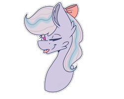 Size: 3507x2800 | Tagged: safe, artist:chazmazda, oc, oc only, pony, bow, cheek fluff, commission, commissions open, digital art, hair bow, high res, simple background, solo, tongue out, transparent background