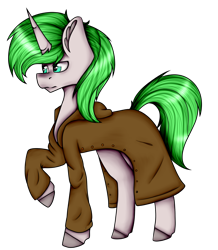 Size: 1916x2196 | Tagged: safe, artist:chazmazda, oc, oc only, pony, clothes, coat, colored, commission, commissions open, digital art, flat colors, simple background, solo, transparent background