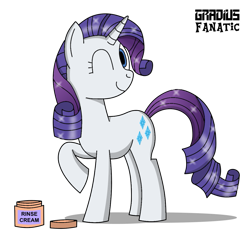 Size: 1169x1162 | Tagged: safe, artist:gradiusfanatic, rarity, pony, unicorn, g4, cream, female, one eye closed, raised hoof, simple background, solo, transparent background, wink