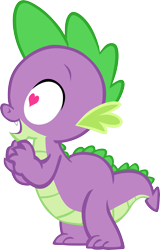 Size: 3810x5945 | Tagged: safe, artist:memnoch, spike, dragon, g4, heart eyes, male, simple background, solo, transparent background, vector, wingding eyes