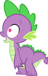 Size: 3828x5973 | Tagged: safe, artist:memnoch, spike, dragon, g4, heart eyes, male, simple background, solo, transparent background, vector, wingding eyes