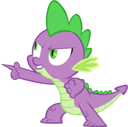 Size: 6035x6001 | Tagged: safe, artist:memnoch, spike, dragon, g4, male, pointing, simple background, solo, transparent background, vector