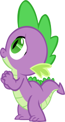 Size: 3209x6001 | Tagged: safe, artist:memnoch, spike, dragon, g4, looking up, male, simple background, solo, transparent background, vector