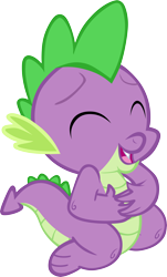 Size: 3616x6001 | Tagged: safe, artist:memnoch, spike, dragon, g4, just for sidekicks, eyes closed, hands on belly, laughing, male, open mouth, simple background, solo, transparent background, vector