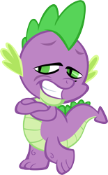 Size: 3685x5937 | Tagged: safe, artist:memnoch, spike, dragon, g4, grin, male, simple background, smiling, solo, transparent background, vector