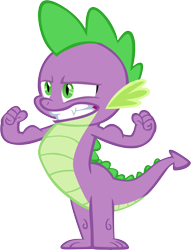 Size: 4585x6001 | Tagged: safe, artist:memnoch, spike, dragon, g4, the crystalling, flexing, looking good spike, male, simple background, solo, transparent background, vector