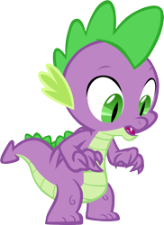 Size: 4377x6001 | Tagged: safe, artist:memnoch, spike, dragon, g4, looking down, male, simple background, solo, transparent background, vector, winged spike, wings