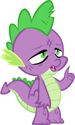 Size: 3565x5957 | Tagged: safe, artist:memnoch, spike, dragon, g4, bruised, male, raised finger, simple background, solo, transparent background, vector, winged spike, wings