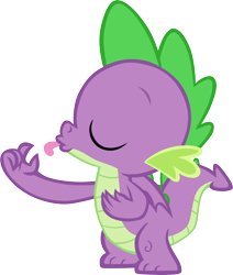 Size: 4979x5882 | Tagged: safe, artist:memnoch, spike, dragon, dragon dropped, g4, eyes closed, male, simple background, solo, tongue out, transparent background, vector, winged spike, wings