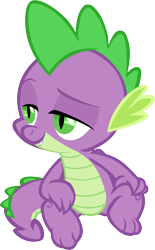 Size: 3729x6001 | Tagged: safe, artist:memnoch, spike, dragon, g4, the last problem, lidded eyes, male, simple background, sitting, solo, transparent background, vector
