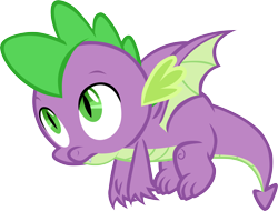 Size: 7882x6001 | Tagged: safe, artist:memnoch, spike, dragon, g4, looking up, male, simple background, solo, transparent background, vector, winged spike, wings