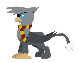 Size: 684x552 | Tagged: safe, artist:moonlightthegriffon, oc, oc only, oc:moonlight(griffon), griffon, clothes, eyepatch, scarf, simple background, solo, transparent background