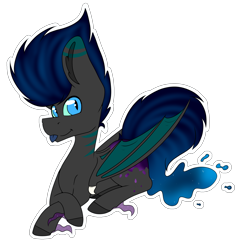 Size: 2396x2360 | Tagged: safe, artist:chazmazda, oc, oc only, bat pony, pony, :p, bat pony oc, bat wings, colored, commission, commissions open, digital art, flat colors, high res, outline, simple background, solo, tongue out, transparent background, wings, ych result