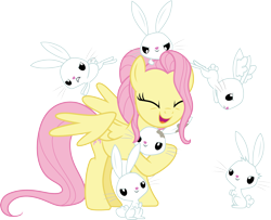 Size: 3698x3000 | Tagged: safe, artist:cloudy glow, fluttershy, pegasus, pony, rabbit, g4, the last problem, .ai available, animal, high res, older, older fluttershy, simple background, transparent background, vector