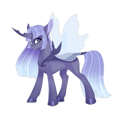 Size: 2700x2500 | Tagged: safe, artist:gigason, oc, oc only, changepony, hybrid, pony, female, high res, magical lesbian spawn, magical threesome spawn, offspring, parent:princess luna, parent:queen chrysalis, parent:twilight sparkle, simple background, solo, transparent background