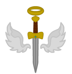 Size: 1037x1061 | Tagged: safe, artist:lietiejackson, oc, oc only, oc:kyle angel, cutie mark, cutie mark only, gem, nimbus, no pony, simple background, sword, transparent background, weapon, wings