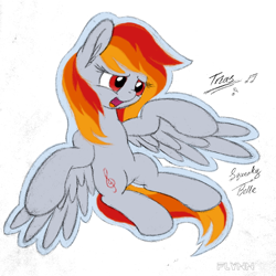 Size: 512x512 | Tagged: safe, artist:flynnmlp, artist:squeaky-belle, oc, oc only, oc:tridashie, pegasus, pony, colored, pegasus oc, signature, simple background, solo, spread wings, wings