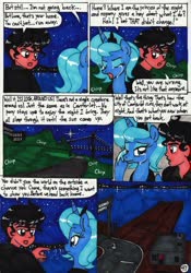 Size: 2079x2968 | Tagged: safe, artist:newyorkx3, princess luna, oc, oc:tommy, comic:young days, g4, comic, crying, high res, new york city, night, road, s1 luna, stars, traditional art, tree