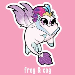 Size: 794x794 | Tagged: safe, artist:coggler, artist:frog&cog, artist:gopherfrog, queen novo, seapony (g4), g4, my little pony: the movie, chibi, cute, female, novobetes, solo