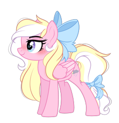 Size: 2543x2639 | Tagged: safe, artist:emberslament, oc, oc only, oc:bay breeze, pegasus, pony, blushing, bow, cute, female, hair bow, heart eyes, high res, mare, simple background, tail bow, transparent background, wingding eyes