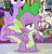 Size: 579x598 | Tagged: safe, screencap, spike, twilight sparkle, alicorn, dragon, pony, g4, sparkle's seven, bedroom eyes, cropped, faic, female, male, smiling, solo focus, spread wings, twilight sparkle (alicorn), winged spike, wings