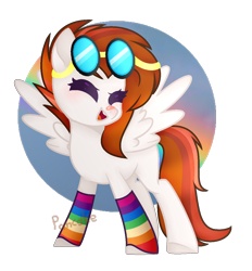 Size: 1220x1316 | Tagged: safe, artist:pink-soul27, oc, oc only, oc:dusky blitz, pegasus, pony, female, goggles, leg warmers, mare, simple background, solo, transparent background