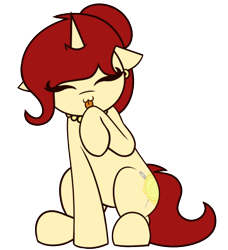 Size: 630x692 | Tagged: safe, artist:mrneo, part of a set, oc, oc only, oc:golden brooch, pony, unicorn, :3, behaving like a cat, cute, ear piercing, earring, eyes closed, female, floppy ears, hair bun, jewelry, licking, mare, necklace, ocbetes, piercing, raised hoof, simple background, sitting, smiling, solo, tongue out, transparent background, ych result