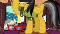 Size: 1280x720 | Tagged: safe, screencap, daring do, pegasus, pony, g4, stranger than fan fiction, clothes, female, flying, folded wings, solo, wings