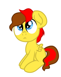 Size: 570x720 | Tagged: safe, artist:itsnovastarblaze, artist:swivel starsong, oc, oc only, oc:quantum scribe, pegasus, pony, blank flank, collaboration, colt, cute, looking up, male, pegasus oc, simple background, sitting, transparent background, wings