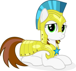 Size: 6000x5600 | Tagged: safe, artist:s4ncho, oc, oc only, oc:brave, pony, absurd resolution, female, guardsmare, mare, prone, royal guard, simple background, solo, transparent background, vector