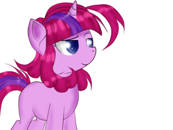 Size: 4000x3000 | Tagged: safe, artist:applerougi, oc, oc only, oc:cupcakes sprinkle, pony, unicorn, female, high res, magical lesbian spawn, mare, offspring, parent:pinkie pie, parent:twilight sparkle, parents:twinkie, simple background, solo, white background