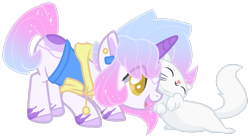 Size: 1280x707 | Tagged: safe, artist:azrealrou, artist:thinnck, oc, oc only, oc:trending style, cat, pony, unicorn, base used, simple background, solo, transparent background