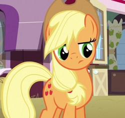 Size: 1140x1080 | Tagged: safe, screencap, applejack, earth pony, pony, g4, spike at your service, cropped, female, mare, solo, sweet apple acres